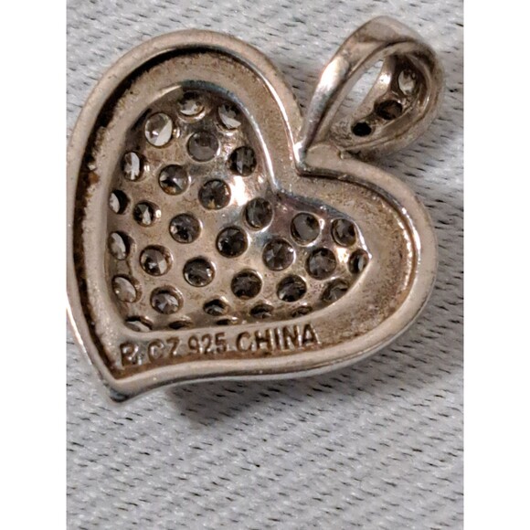 Ross Simons Sterling Silver CZ Pave Heart Pendant - Picture 3 of 4